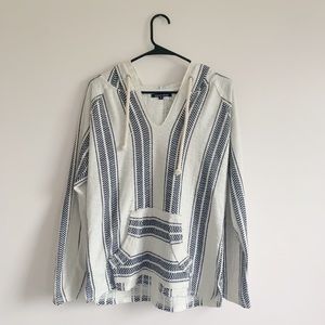 Coastal blue and white sweatshirt